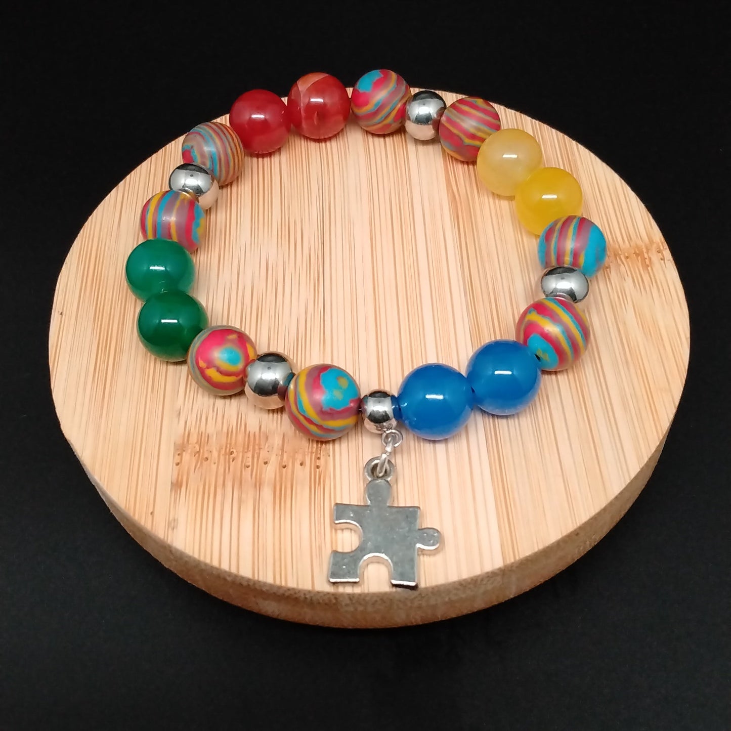 Rainbow Agate Puzzle Bracelet