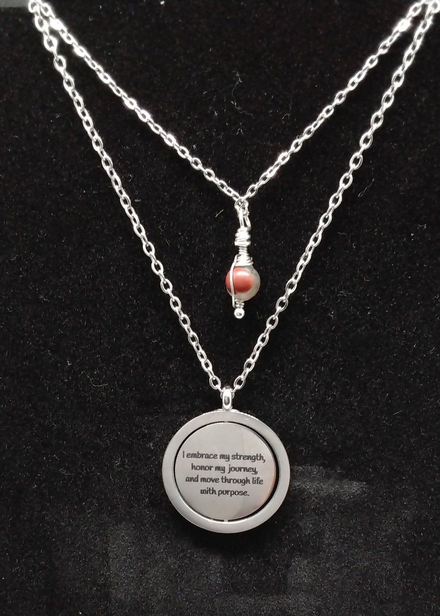 African Bloodstone Affirmation Necklace Stack