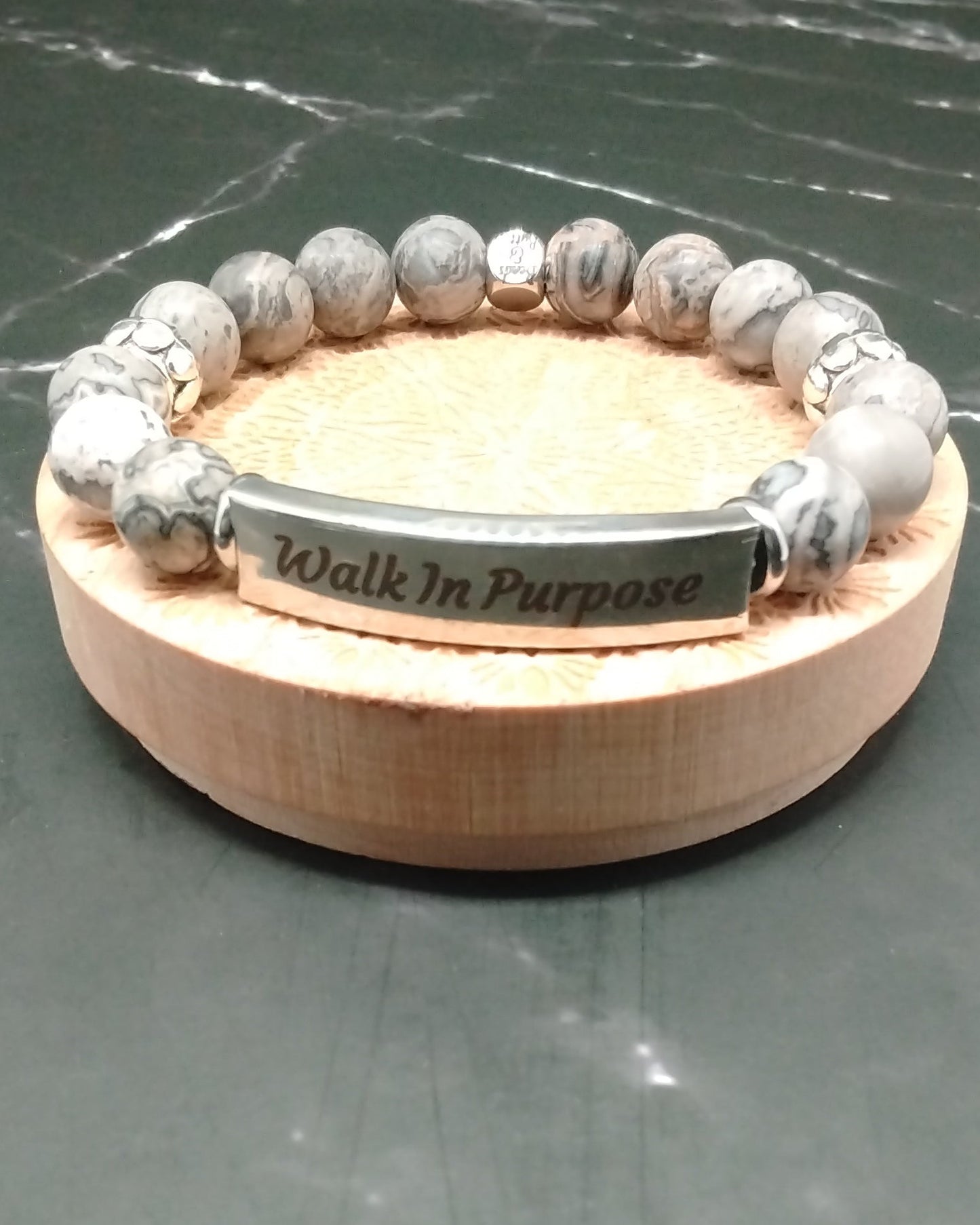 Jasper "Walk in Purpose" Affirmation Bracelet