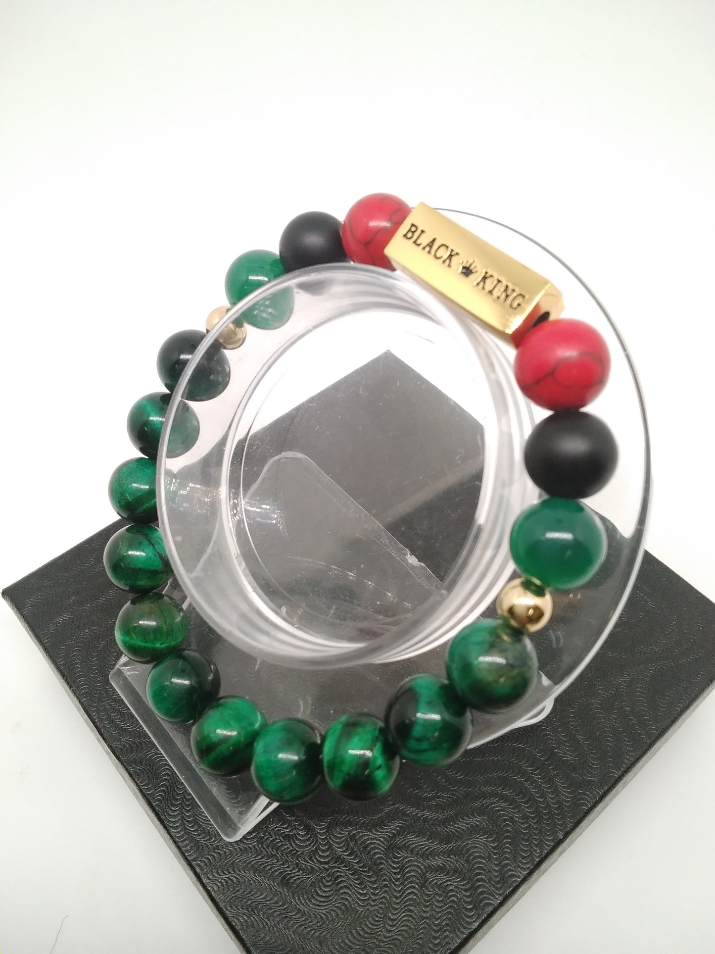 Red, Black and Green "Black King" Bracelet