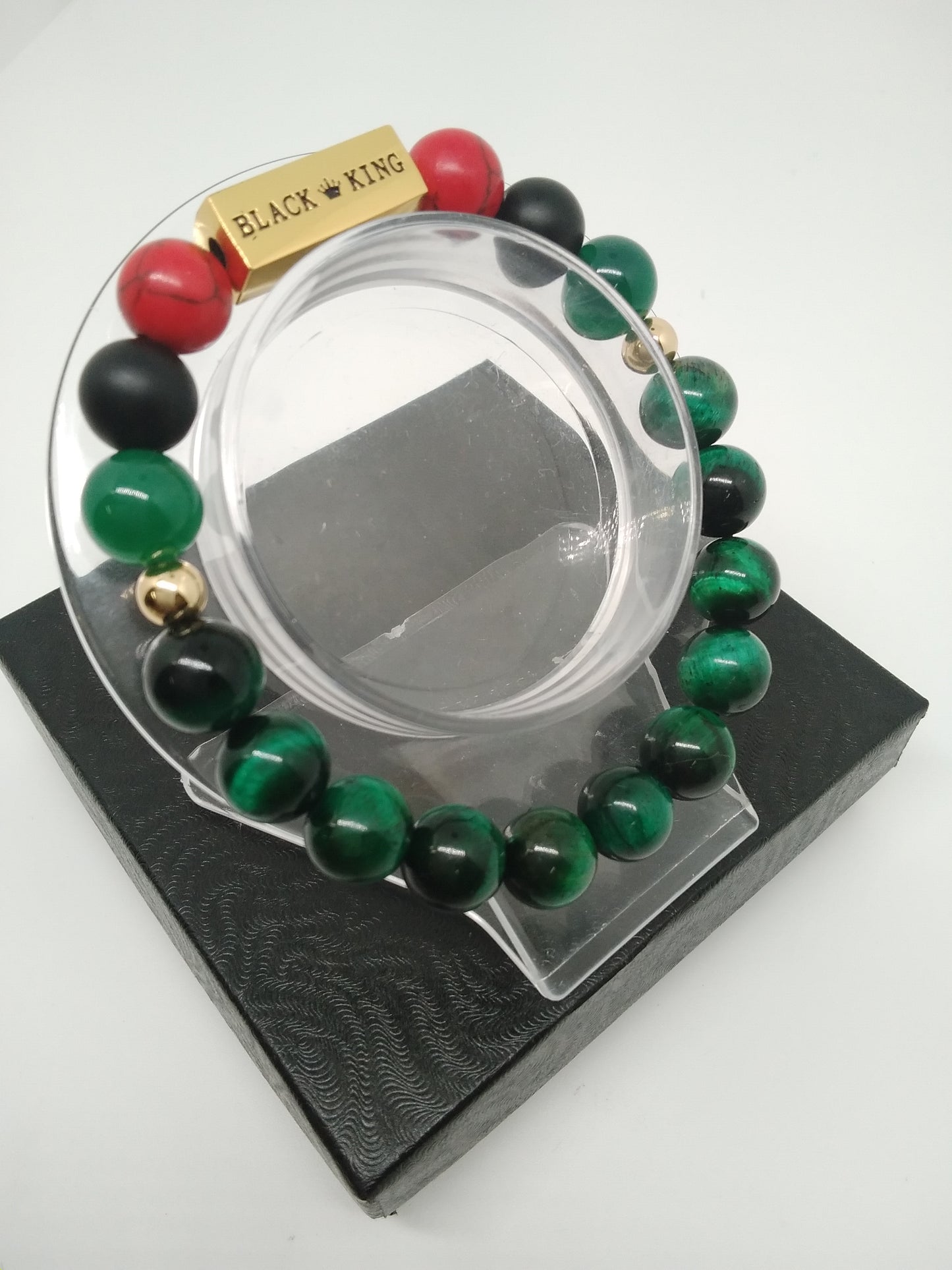 Red, Black and Green "Black King" Bracelet