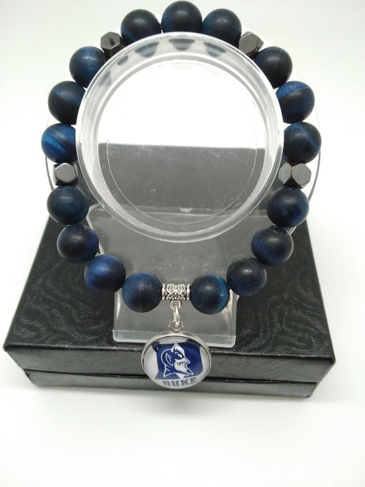 Duke "Blue Devils" Gemstone Beaded Bracelet