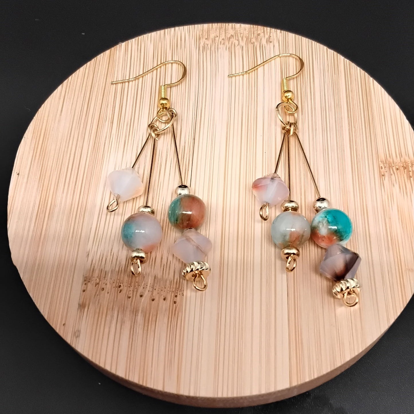 Dendritic Agate Dangle Earrings