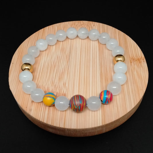 Moonstone & Red Malachite Bracelet