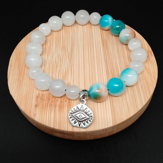 White Jade Eye Bracelet