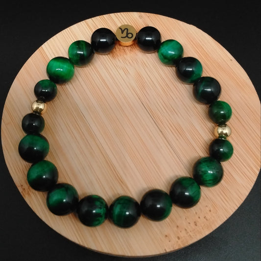 Green Tigers Eye Zodiac Bracelet (Capricorn)