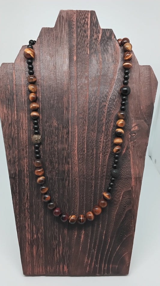 Tiger's Eye & Black Onyx Necklace