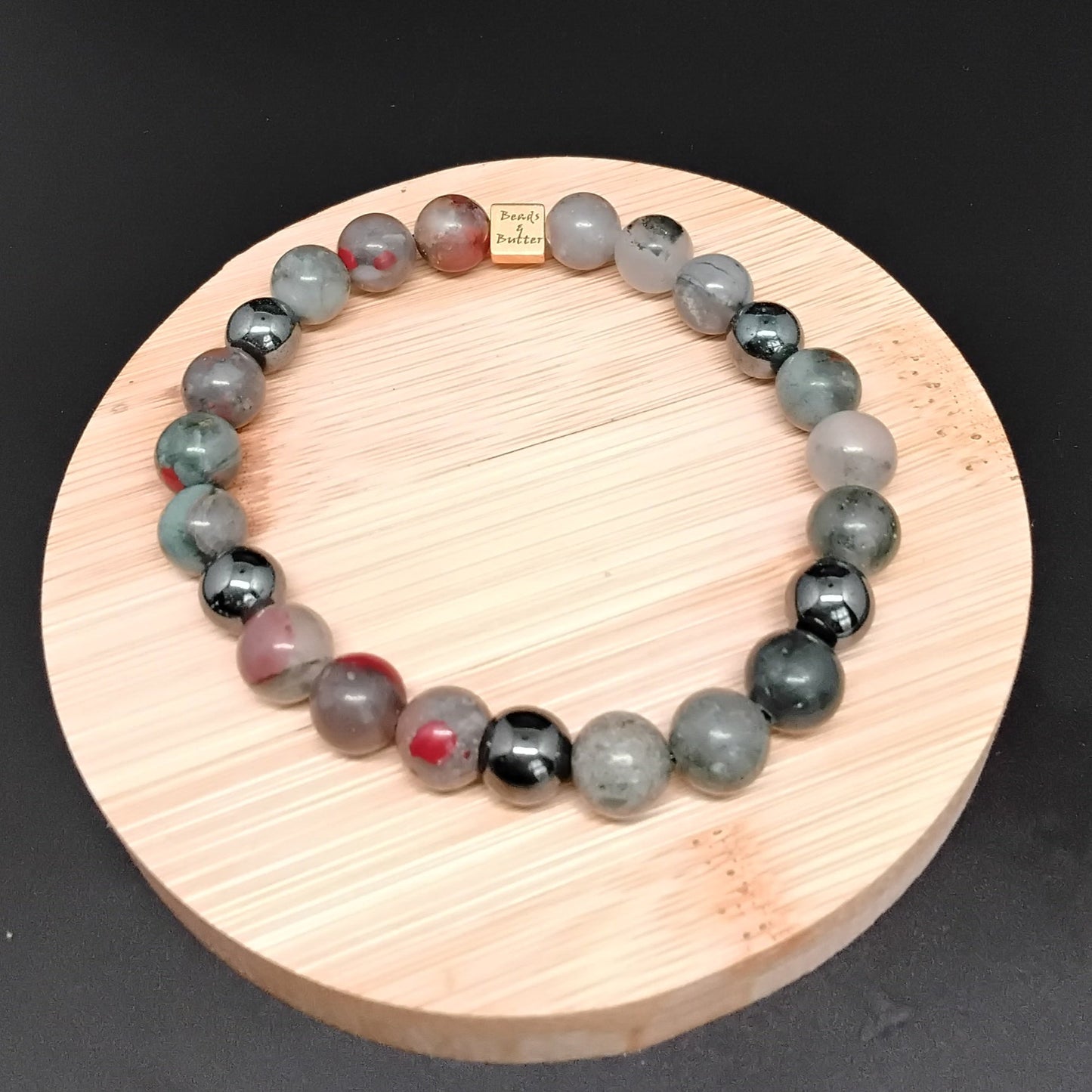 African Bloodstone and Hematite Bracelet