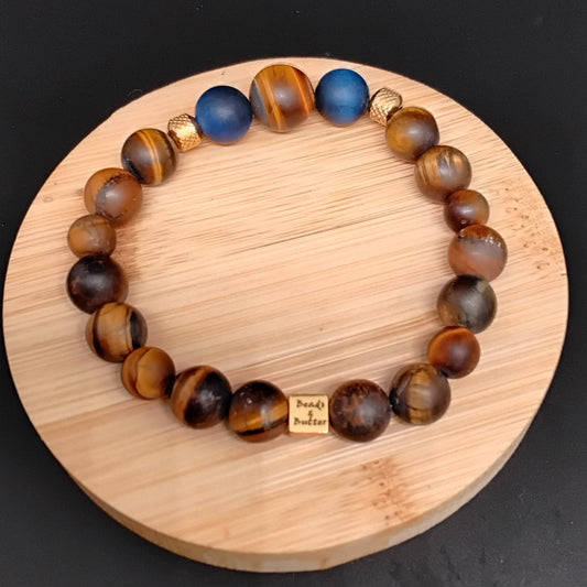 Matte Yellow and Blue Tigers Eye