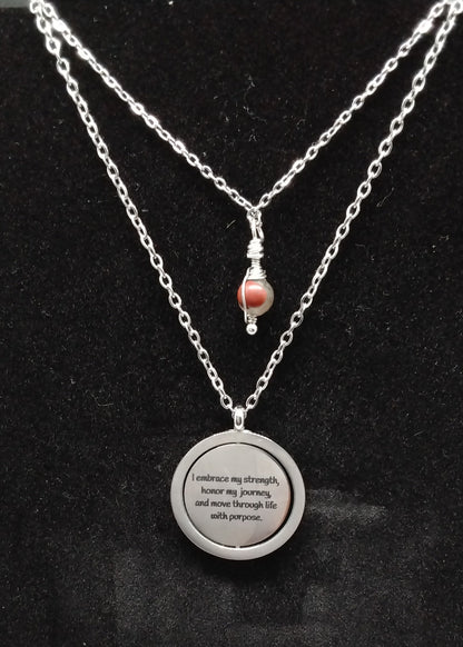 African Bloodstone Affirmation Necklace Stack