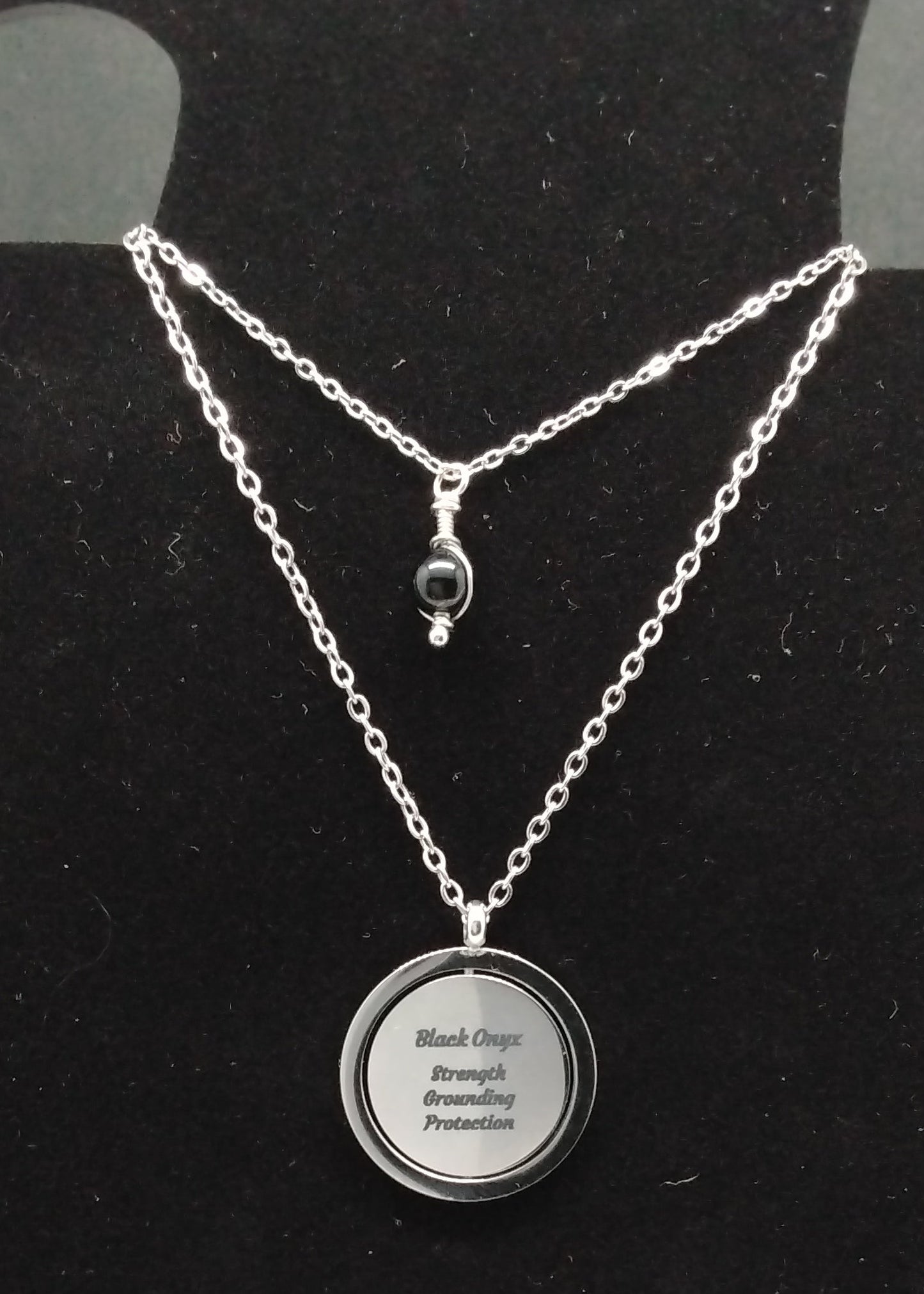 Black Onyx Affirmation Necklace Stack
