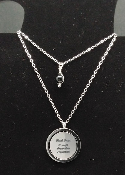 Black Onyx Affirmation Necklace Stack