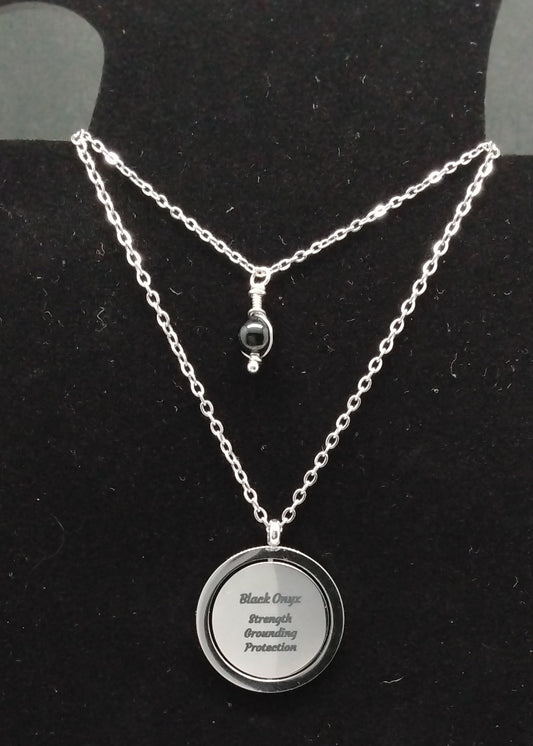 Black Onyx Affirmation Necklace Stack
