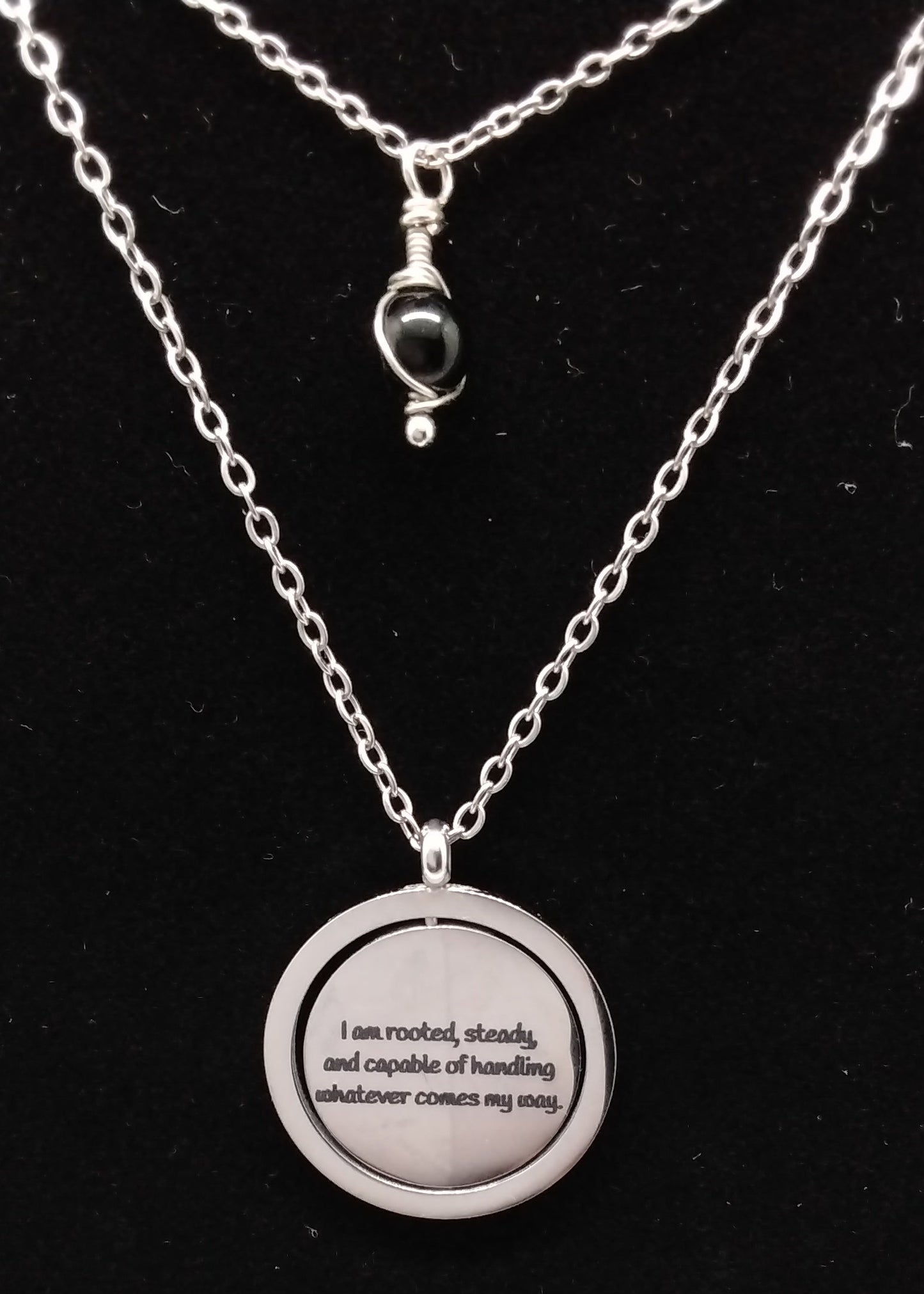 Black Onyx Affirmation Necklace Stack