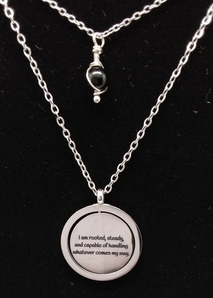 Black Onyx Affirmation Necklace Stack