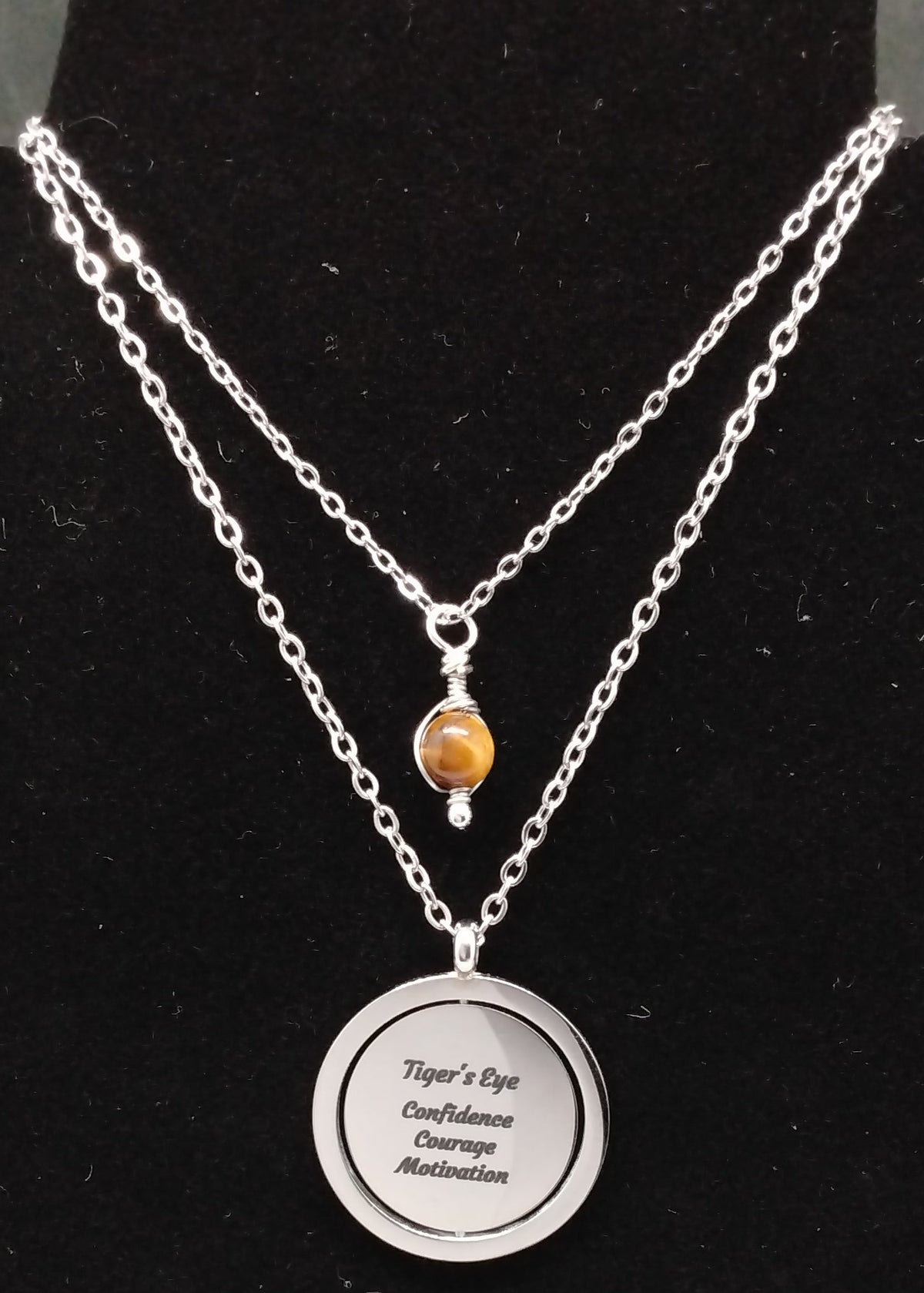 Tiger's Eye Affirmation Necklace Stack