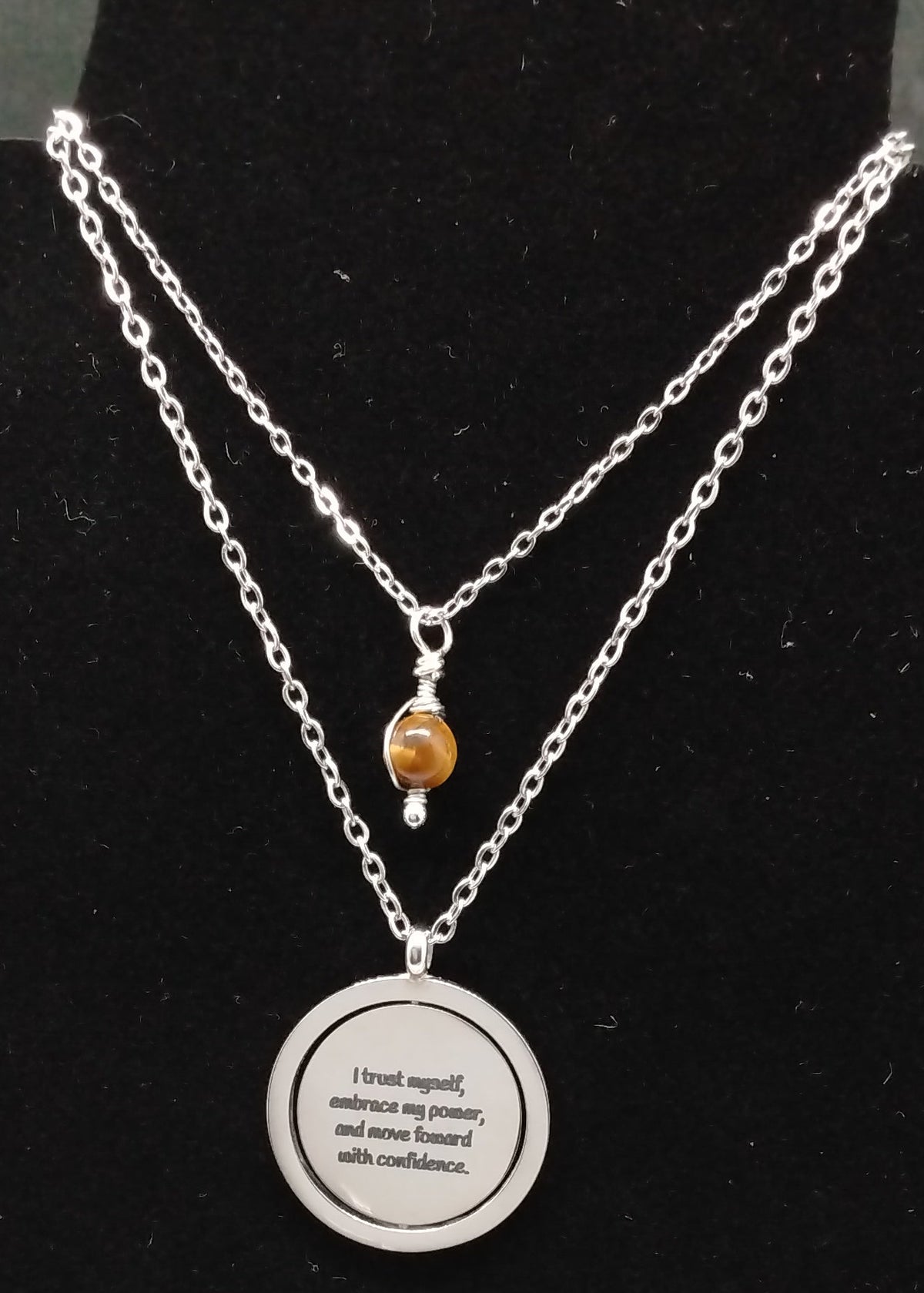 Tiger's Eye Affirmation Necklace Stack
