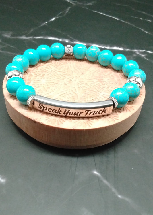 Turquoise "Speak Your Truth" Affirmation Bracelet
