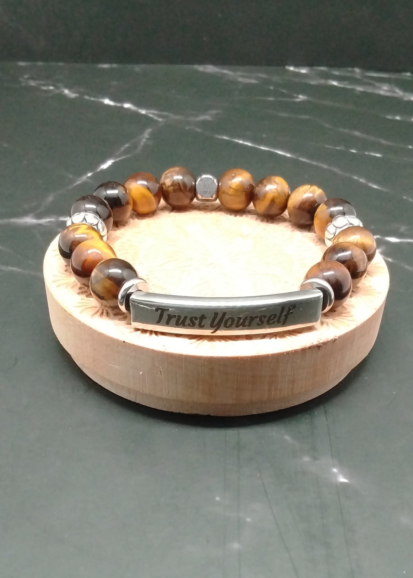 Tiger's Eye "Trust Yourself" Affirmation Bracelet