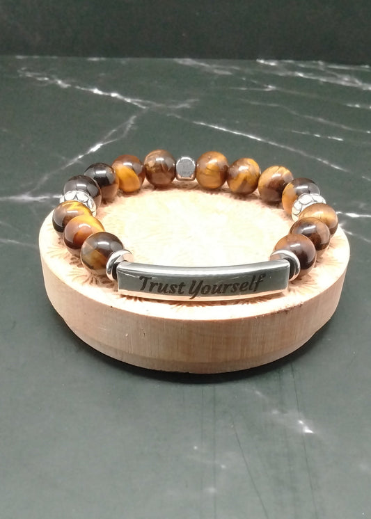 Tiger's Eye "Trust Yourself" Affirmation Bracelet